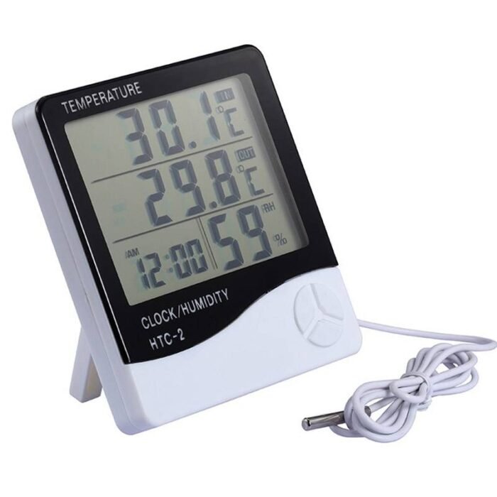 HTC 2 Indoor Room Digital font b Thermometer b font Hygrometer Electronic Humidity Temperature Meter Clock