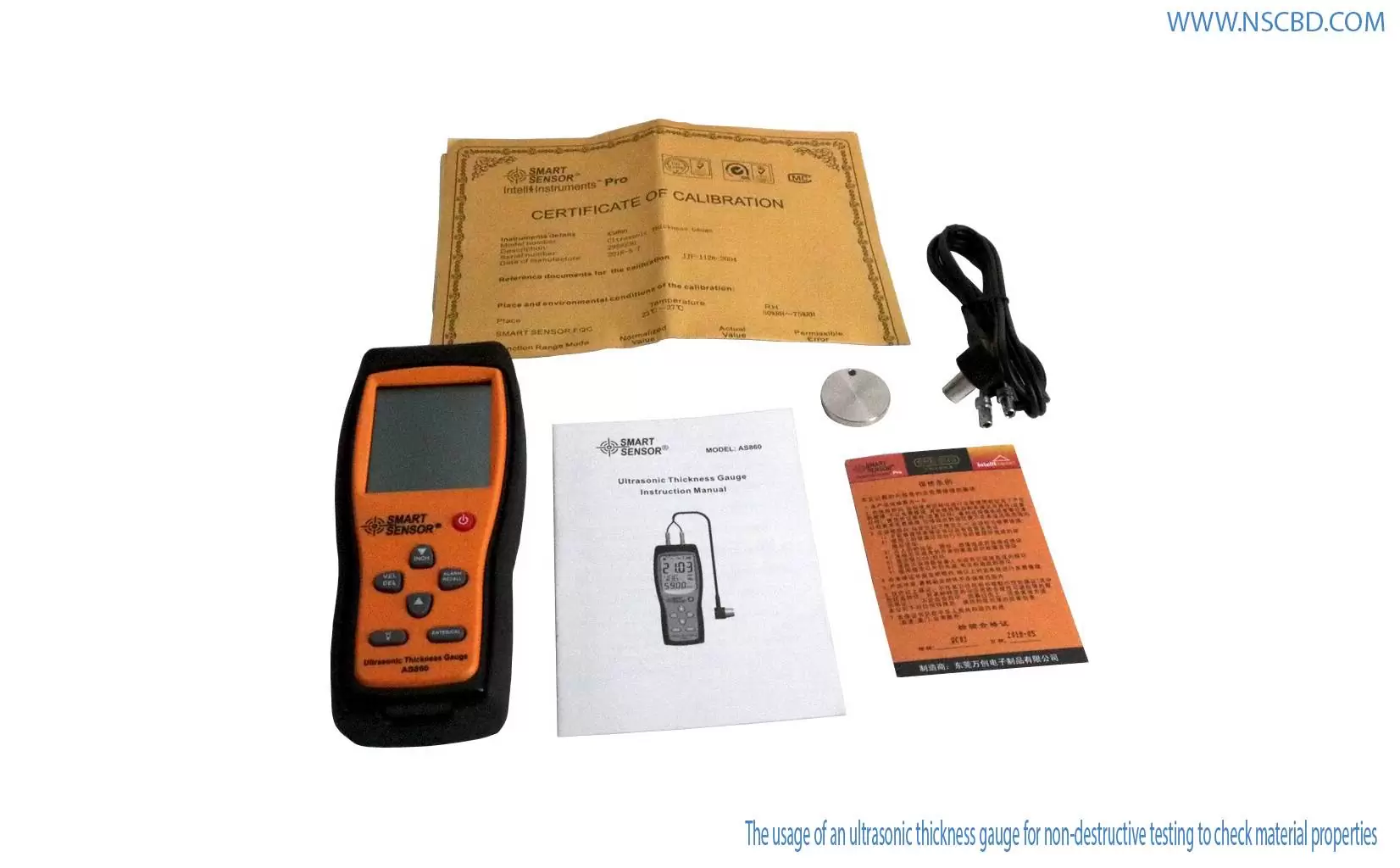 Ultrasonic Thickness Gauge AS860 with Auto Zero Calibration - Image 4