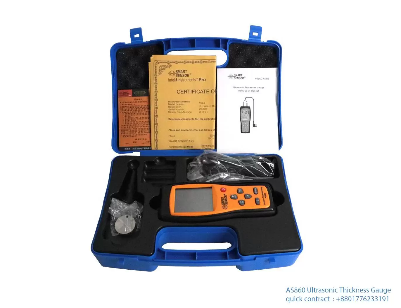 Ultrasonic Thickness Gauge AS860 with Auto Zero Calibration - Image 1