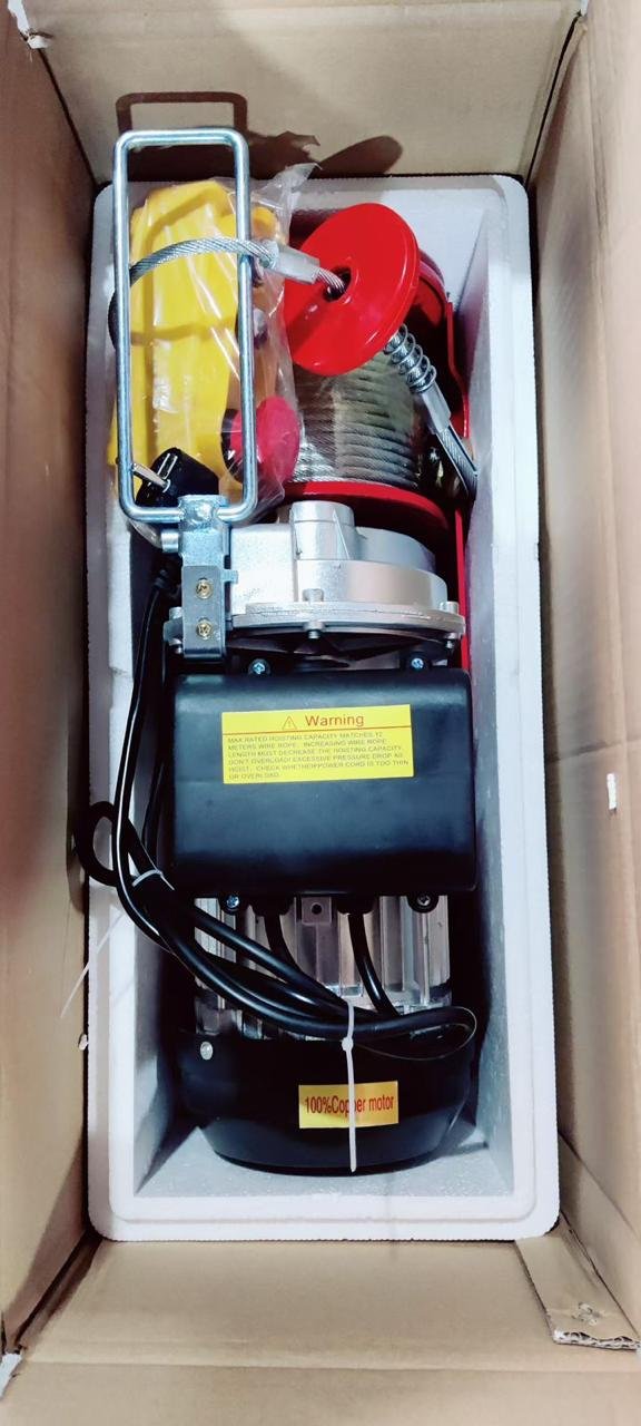 High-Speed Mini Wire Rope Hoist 1 Ton with 30 Meter Rope