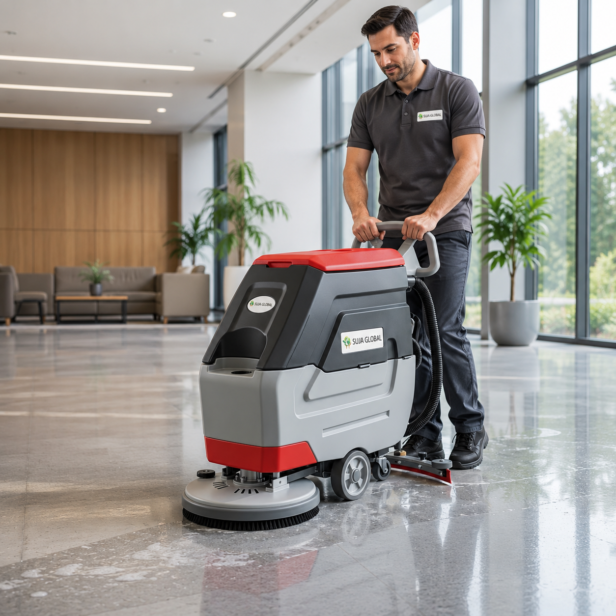 Walk-Behind Compact Floor Scrubber