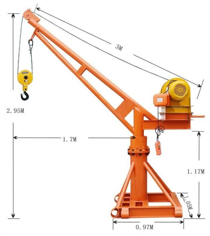 Construction Cranes Mini 1 Ton 30 meter rope bd