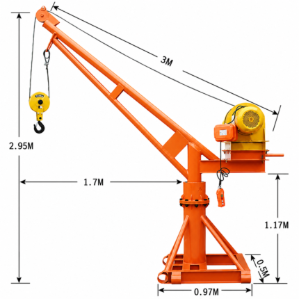 Construction Cranes Mini 1 Ton 30 meter rope bd