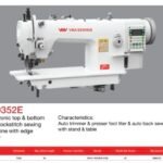 Electronic top & bottom feed lockstitch sewing machine with edge cutter
