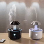 New Design Rotating Umbrella Water Drops Essential Oils Diffusers Aromatherapy Humidifier Colorful LED Night Light - Image 2