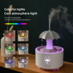 New Design Rotating Umbrella Water Drops Essential Oils Diffusers Aromatherapy Humidifier Colorful LED Night Light - Image 4