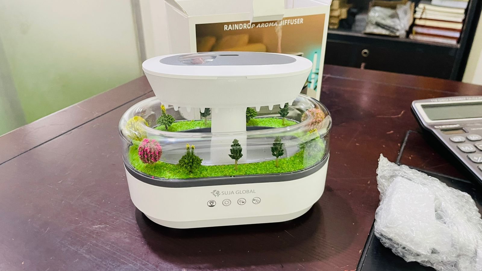 Raindrop Aroma Diffuser with Sound – Relaxing Rainfall Humidifier