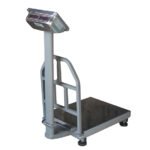 Weighing Capacity: 200 kg Minimum Weight: 400 g Division (Resolution): 20 g Platform Size: (19.5 × 15.5) Inch Floor to Platform Height: 4.4" Mounting Type: Foldable Monitor Stand Power Supply: 4V / 1.3A Machine Height: 34.5" Bumper Dimensions: Height: 20.5" Width: 19" Platform Material: Stainless Steel (SS) Top Plate, 0.5 mm Load Cell Capacity: 350 kg Self Weight : 8.5 KG Indicator : Type SS Back Display : YES Rechargeable battery operation supported Charging Cable Length: 48 Inch