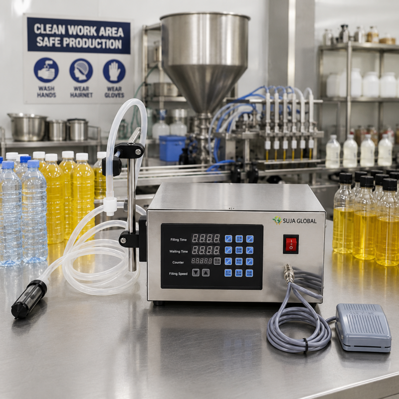 Digital Control Liquid Filling Machine SG-180 BD (2ml-1000ml) – Manual & Automatic Bottle Filler for Water, Juice, Milk, Oil, Perfume, Essential Oils, Beverages, Low Viscosity Liquids