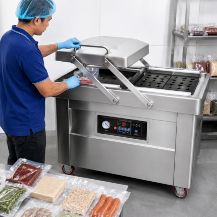 a man working with suja vacuum sealer machine